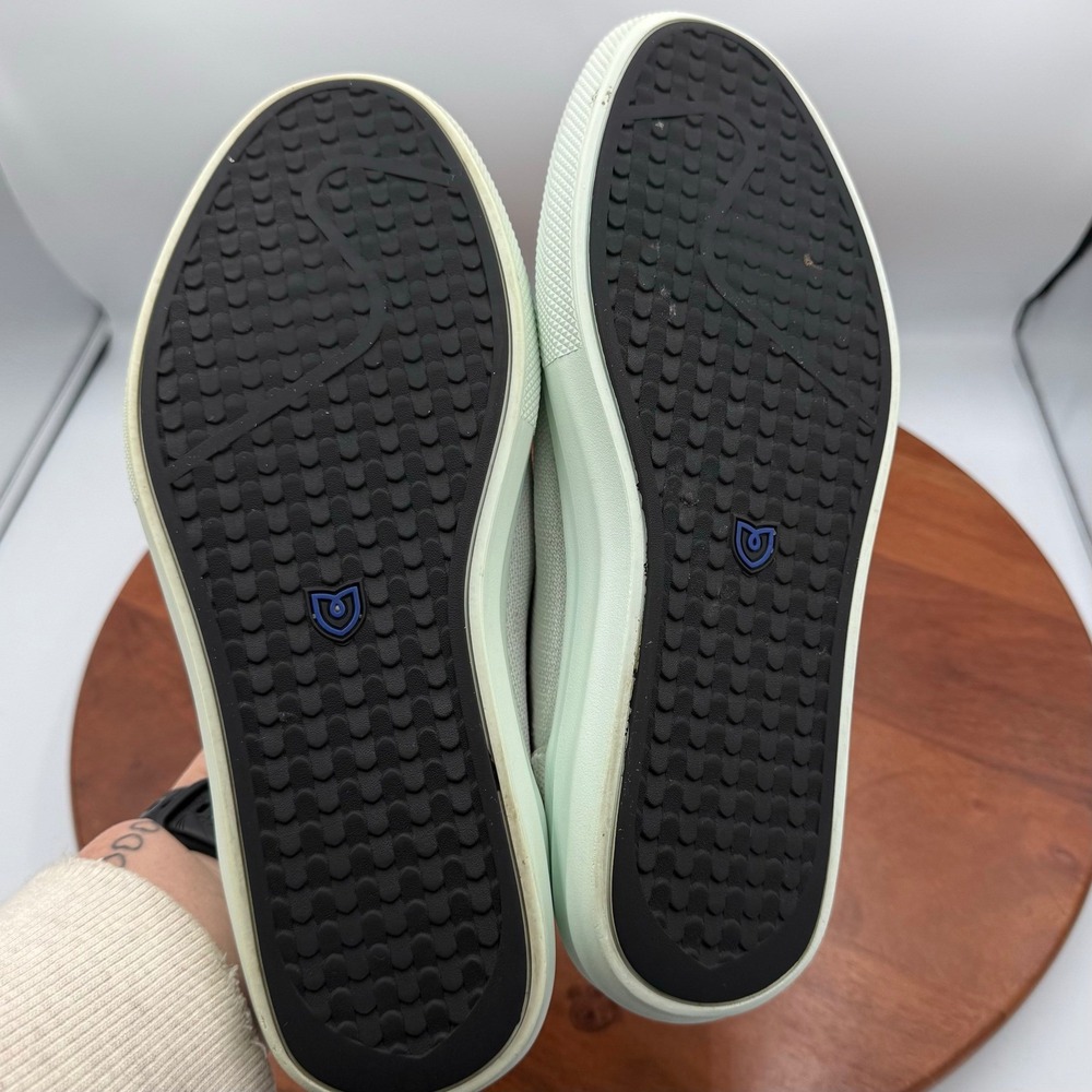 Rothy's The City Slip On Sneaker Womens 9.5 White Blue Trim Knit Classic Comfort - Picture 9 of 15